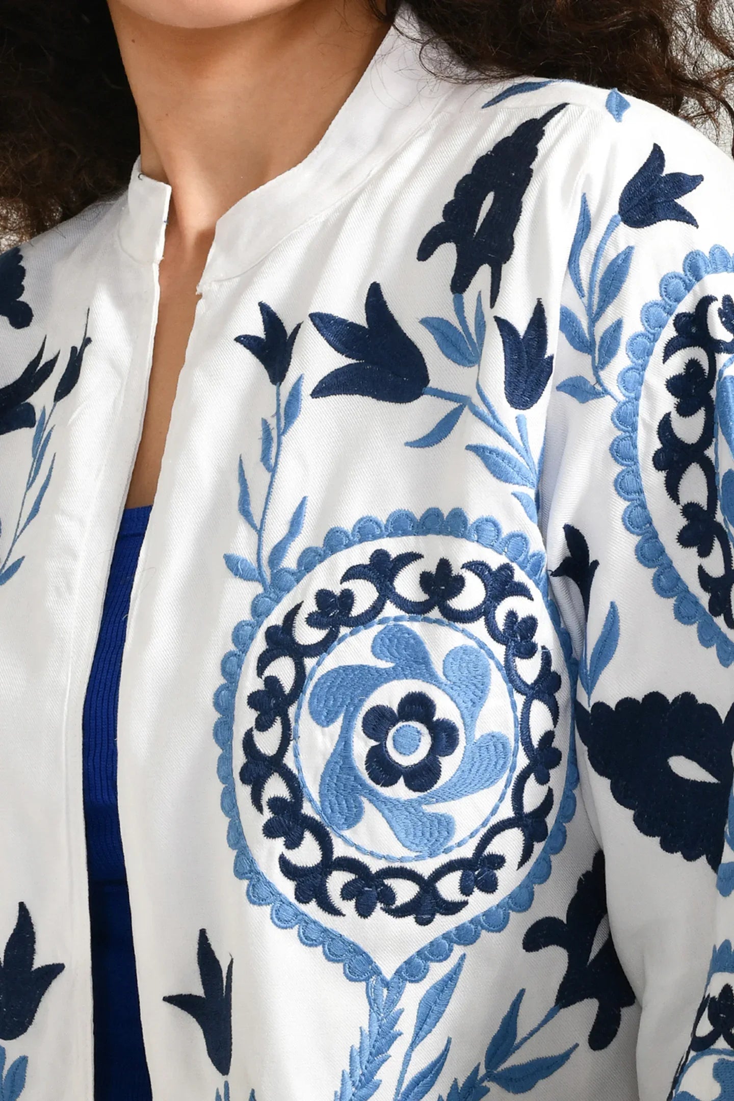 Blossom Wave Embroidered Jacket - Meerabella