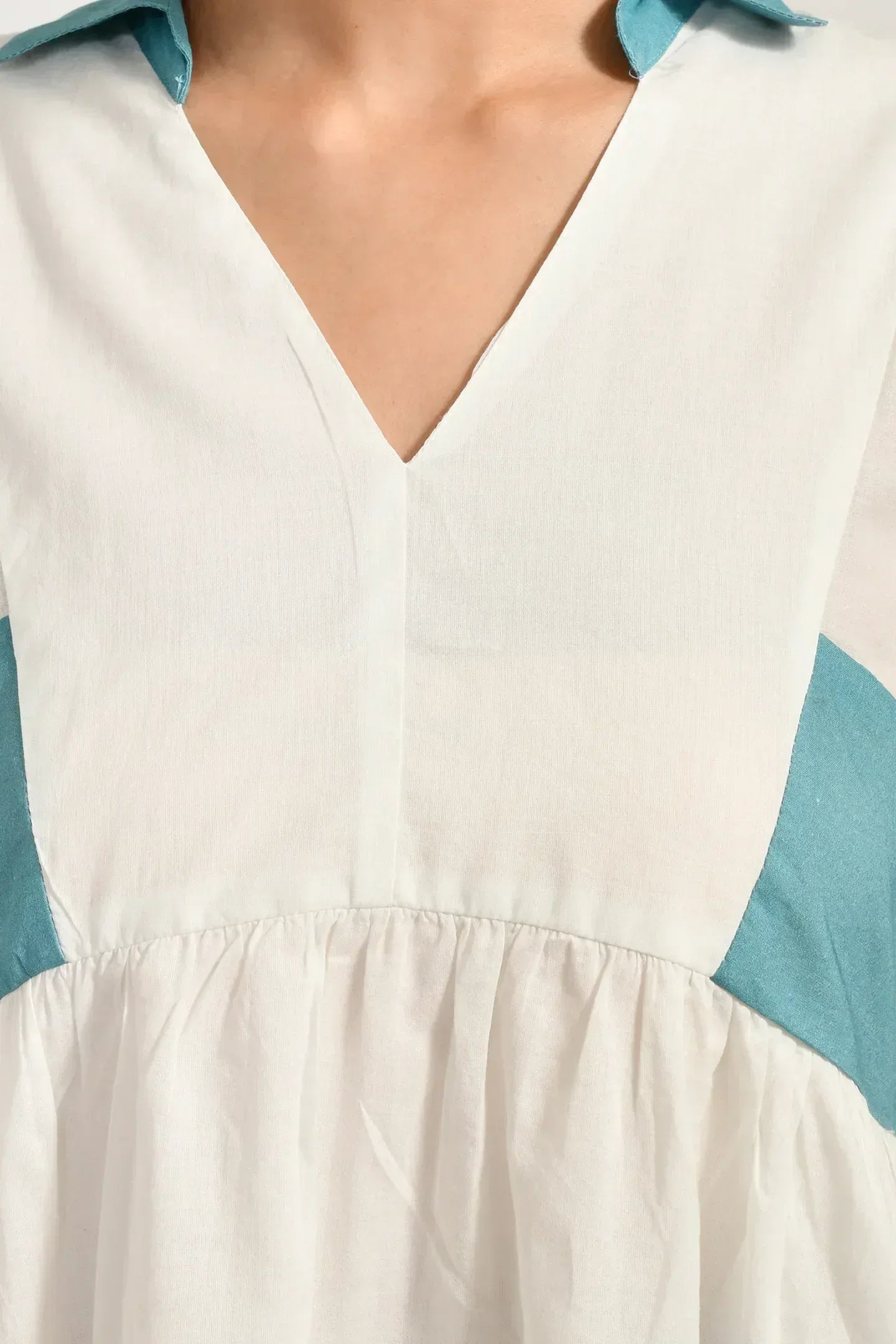 Azure Bloom White Dress - Meerabella