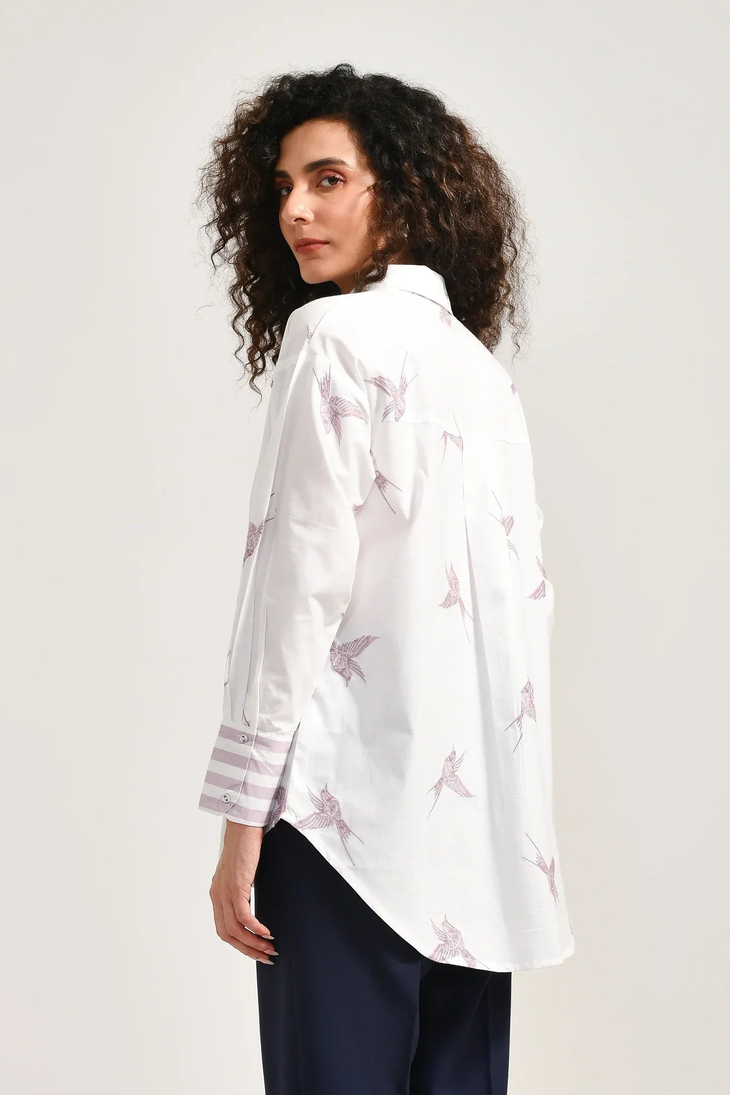 Feathered Whimsy Cotton Shirt - Meerabella