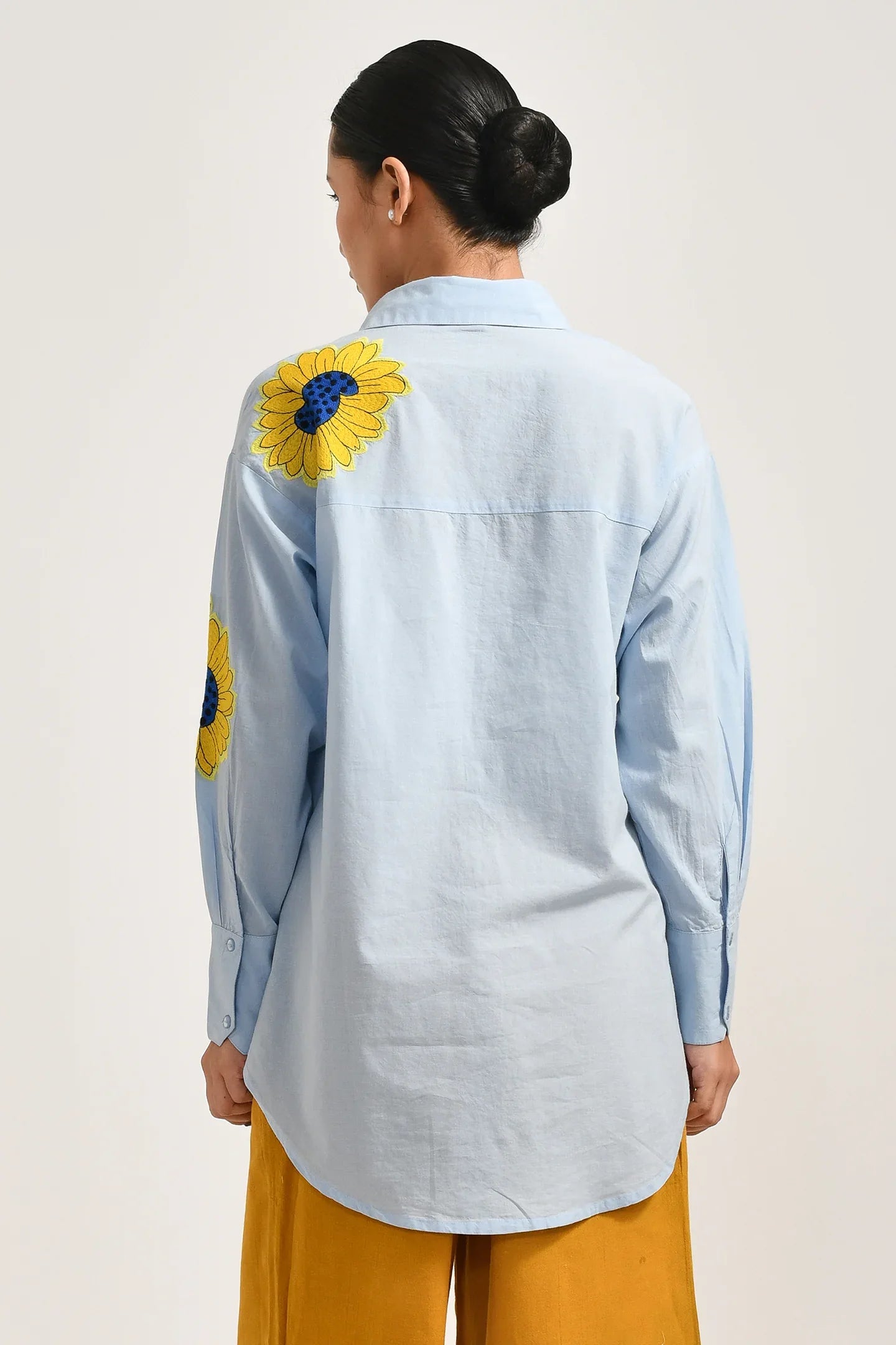 Blue Meadow Floral Oversized Shirt - Meerabella
