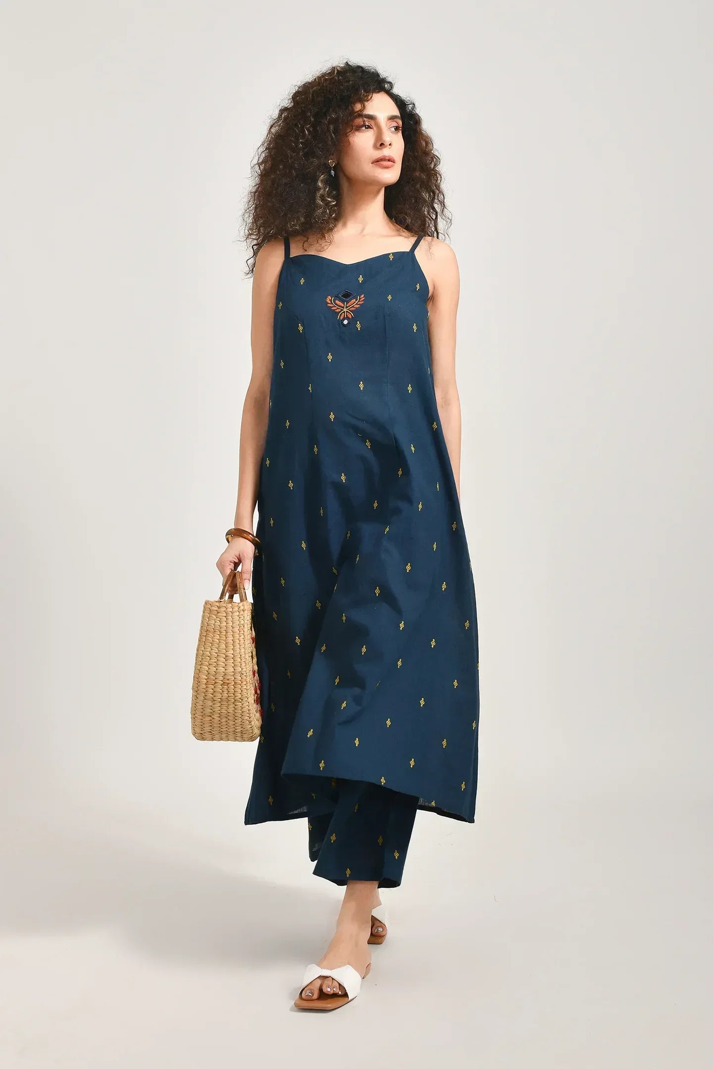 Azure Elegance Blue Cotton Coords Set - Meerabella