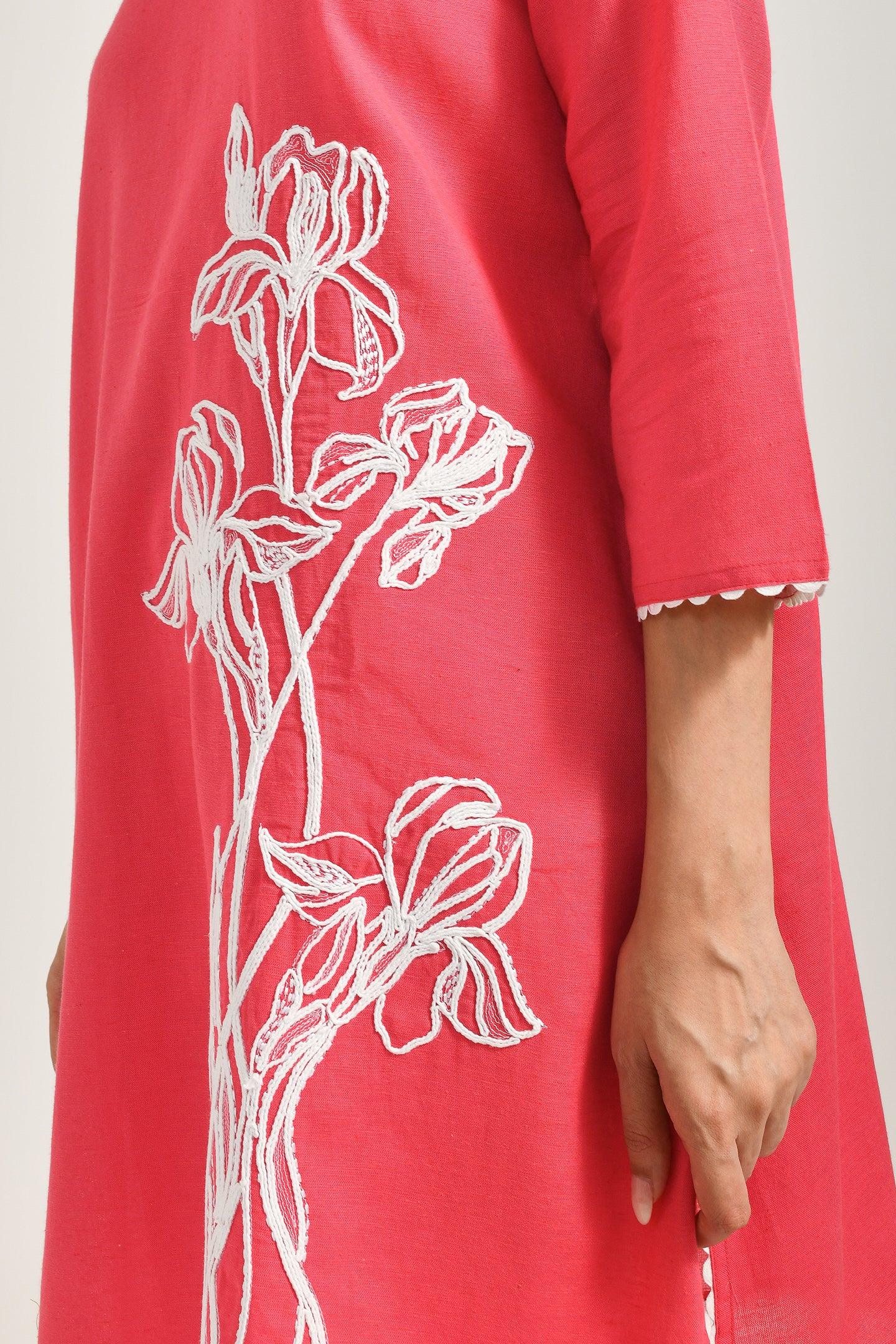 Floral Elegance Pink Cotton Coords Set - Meerabella