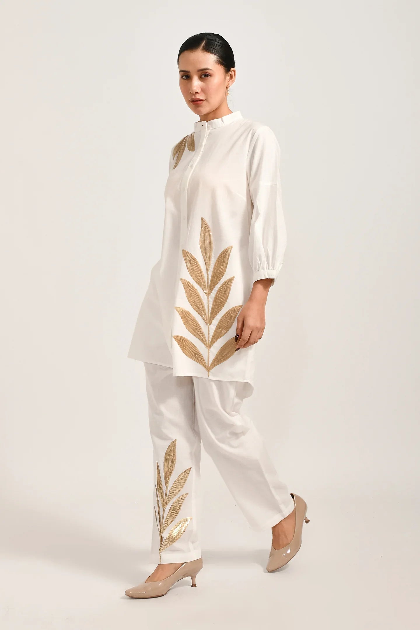 Radiant Gold Leaf Cotton Coords set - Meerabella