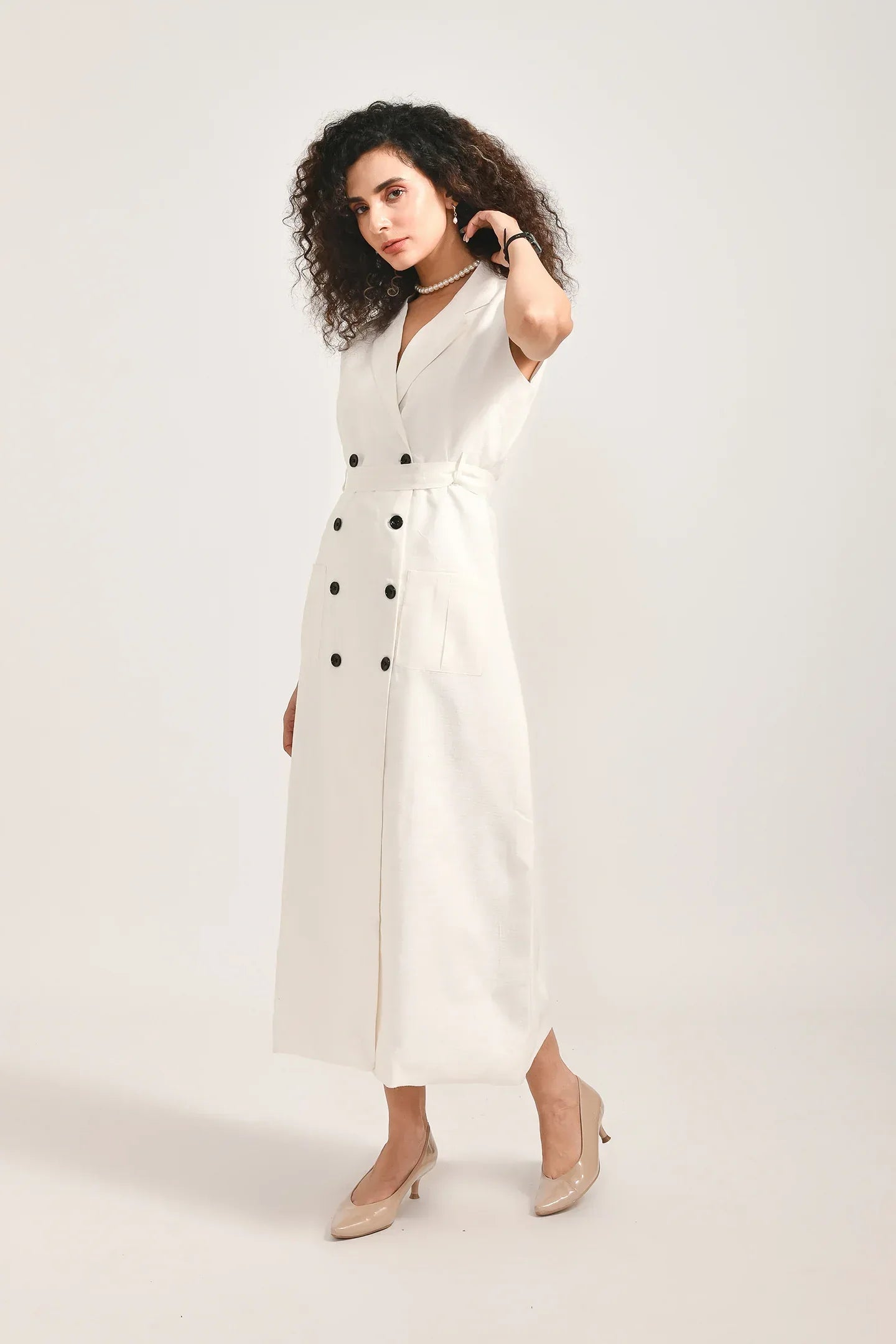 Timeless White Wrap Dress - Meerabella