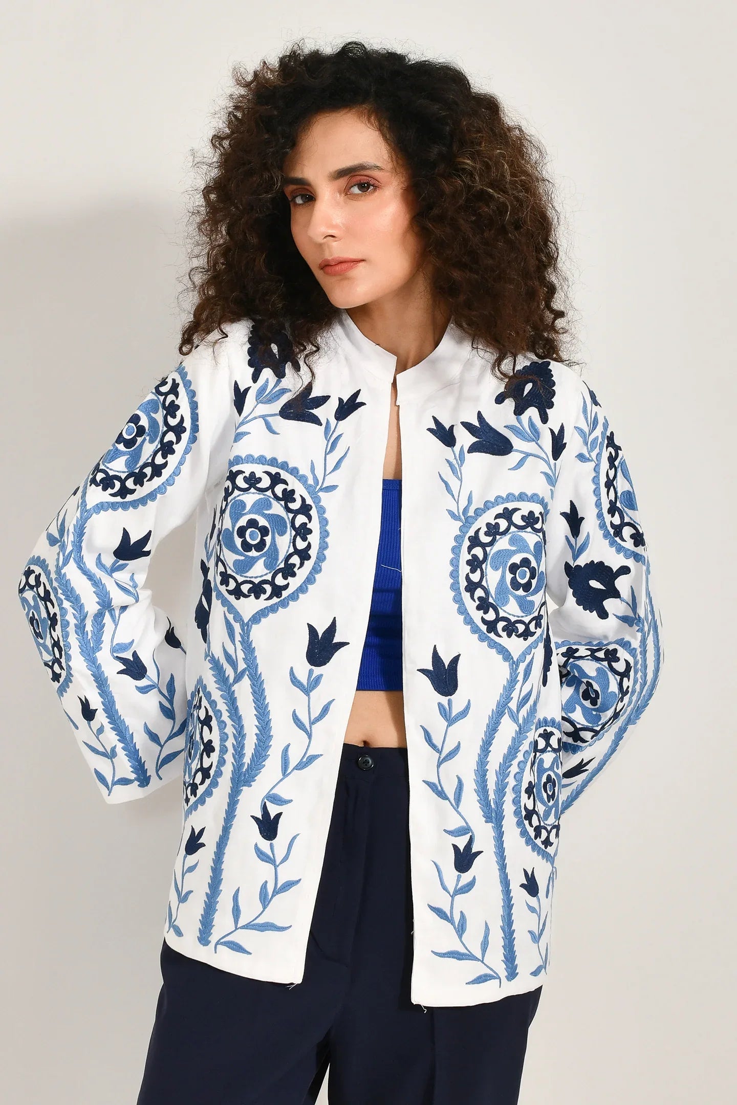 Blossom Wave Embroidered Jacket - Meerabella