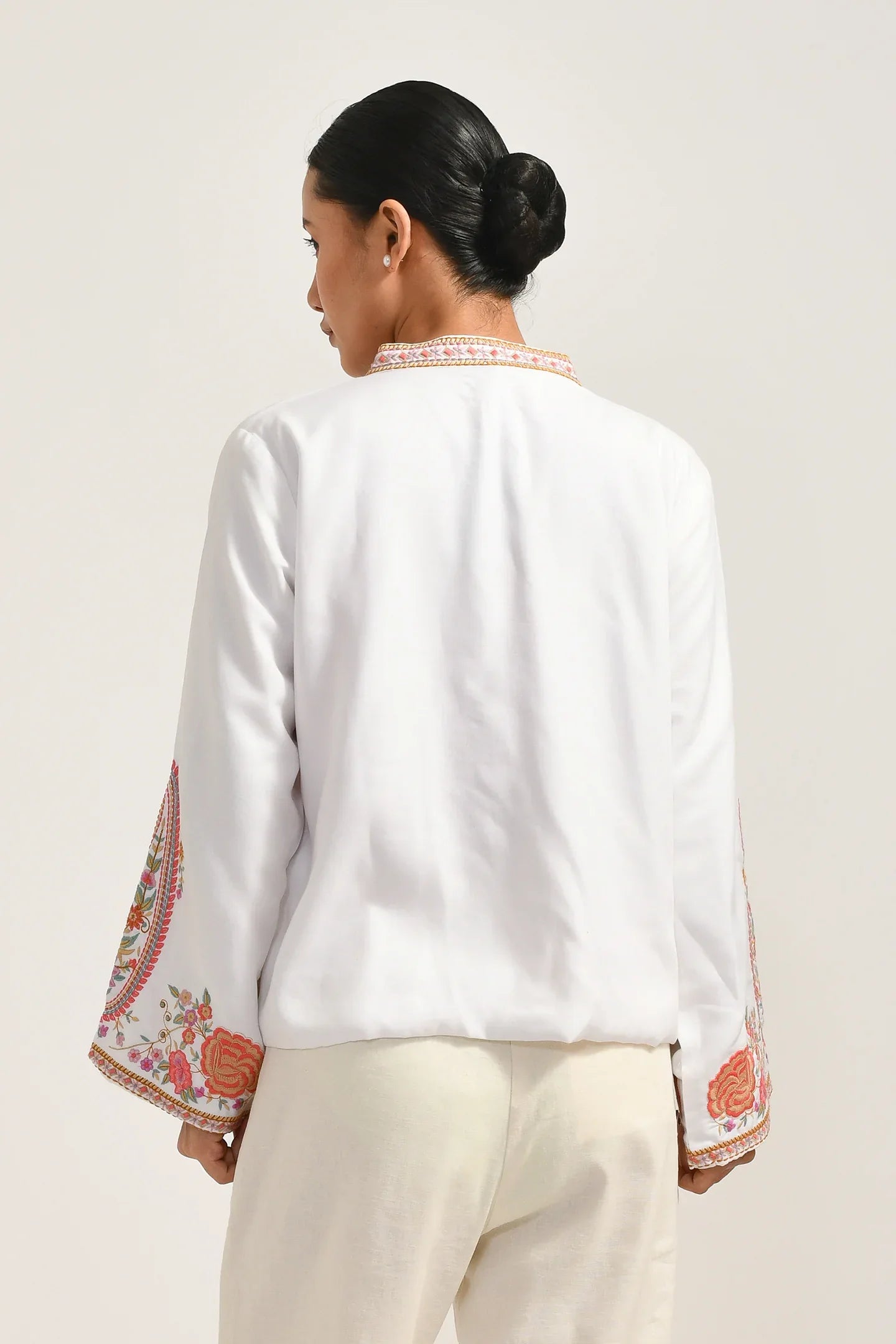 Embroidered Elegance Cotton Jacket - Meerabella