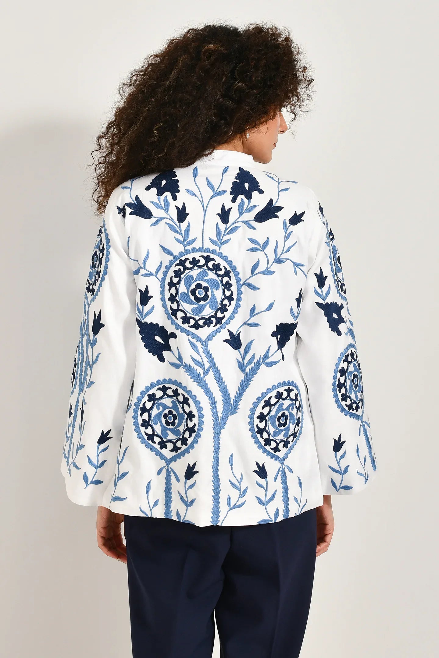 Blossom Wave Embroidered Jacket - Meerabella