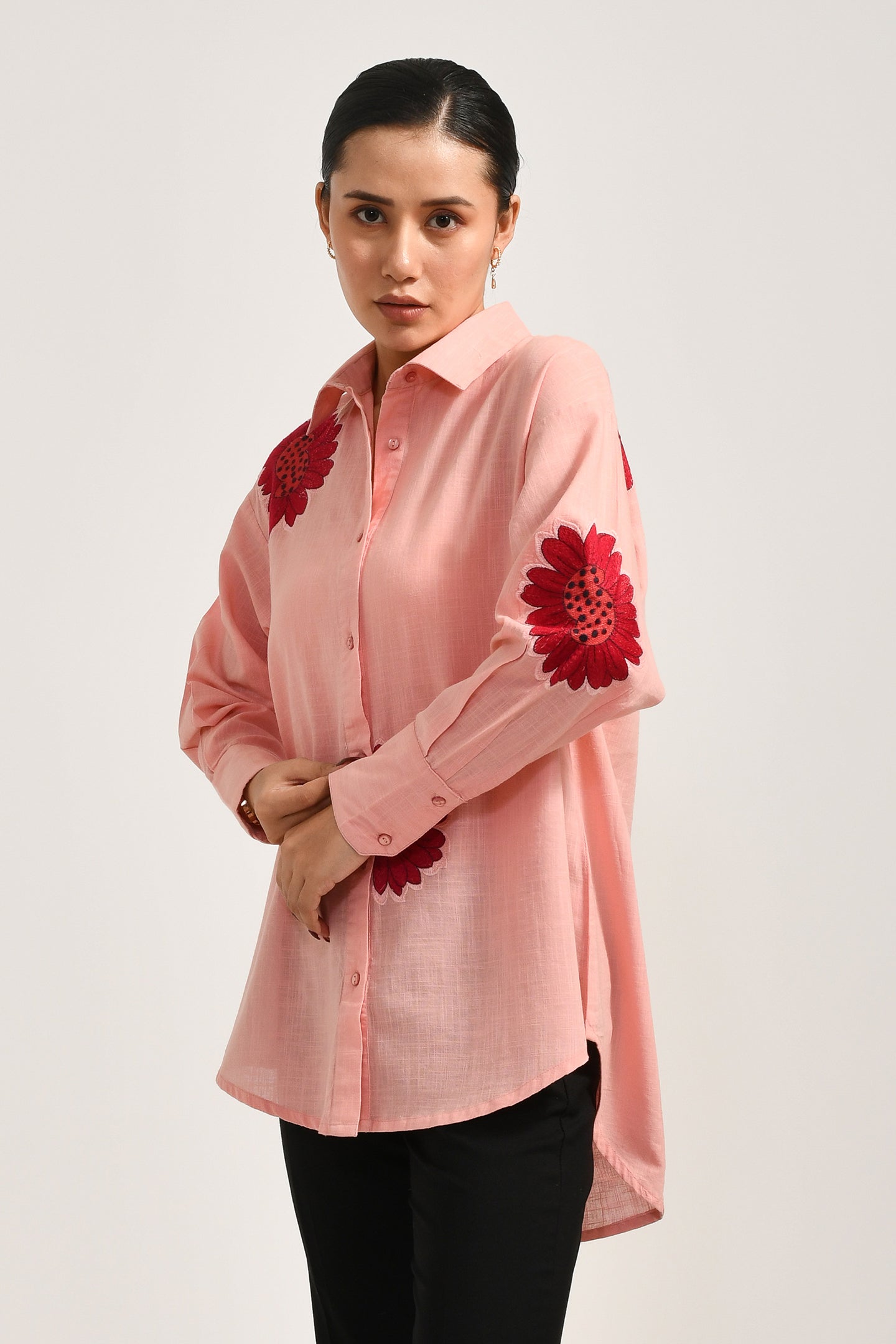 Petal Bloom Pink Oversized Shirt