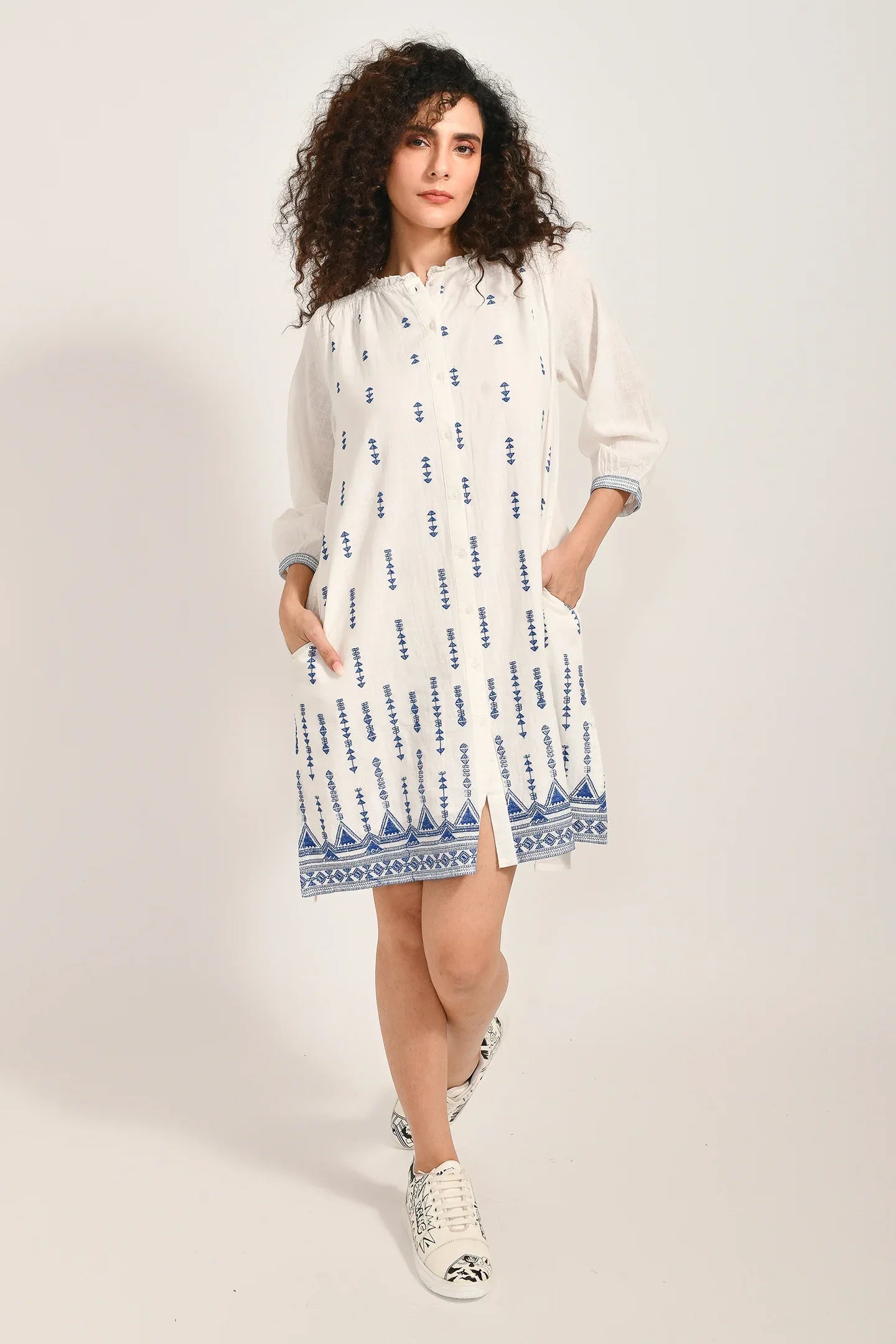 Coastal Breeze Cotton White Dress - Meerabella