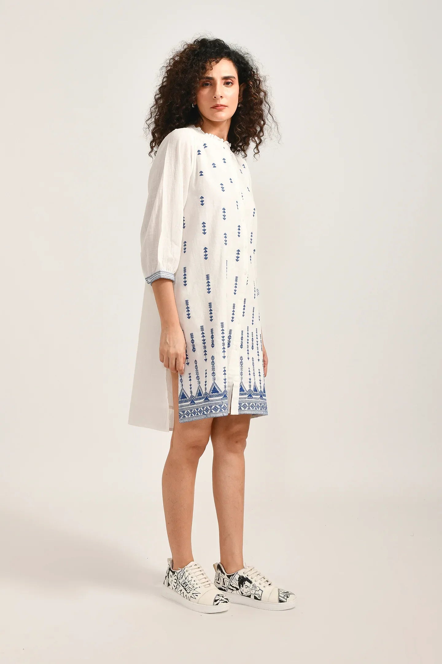 Coastal Breeze Cotton White Dress - Meerabella