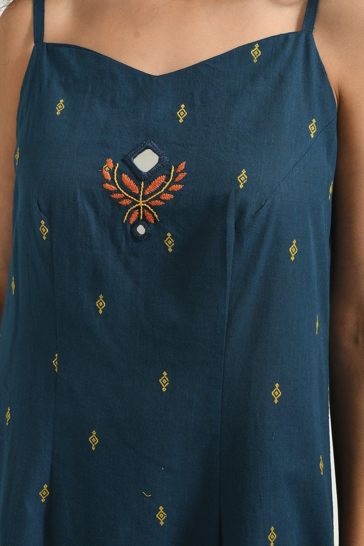 Azure Elegance Blue Cotton Coords Set - Meerabella