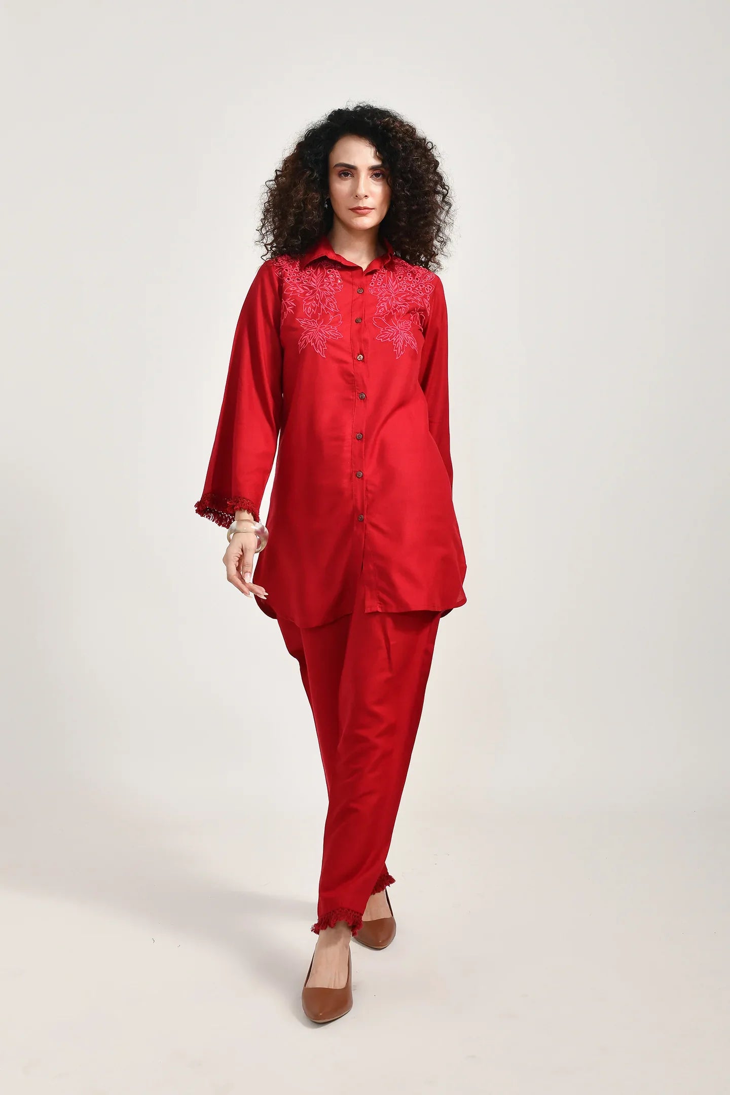 Red Radiance Cotton Coords Set - Meerabella