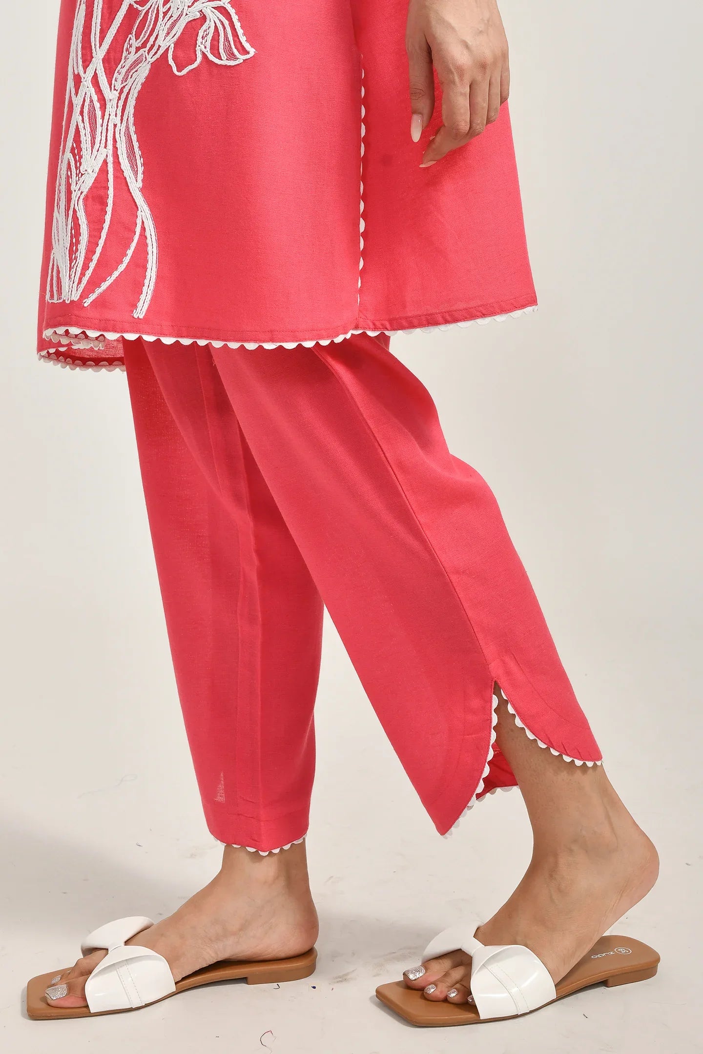 Floral Elegance Pink Cotton Coords Set - Meerabella