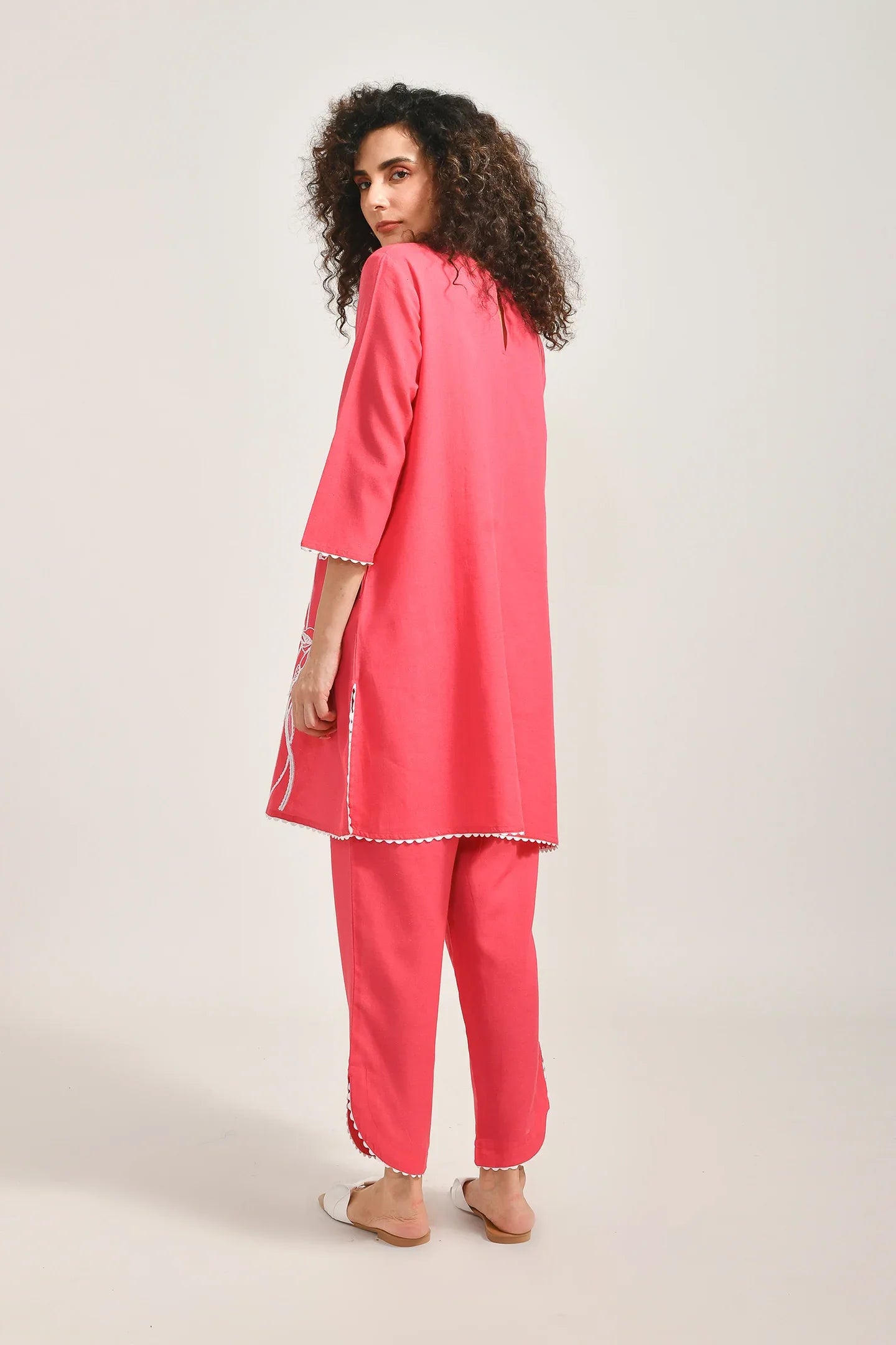 Floral Elegance Pink Cotton Coords Set - Meerabella