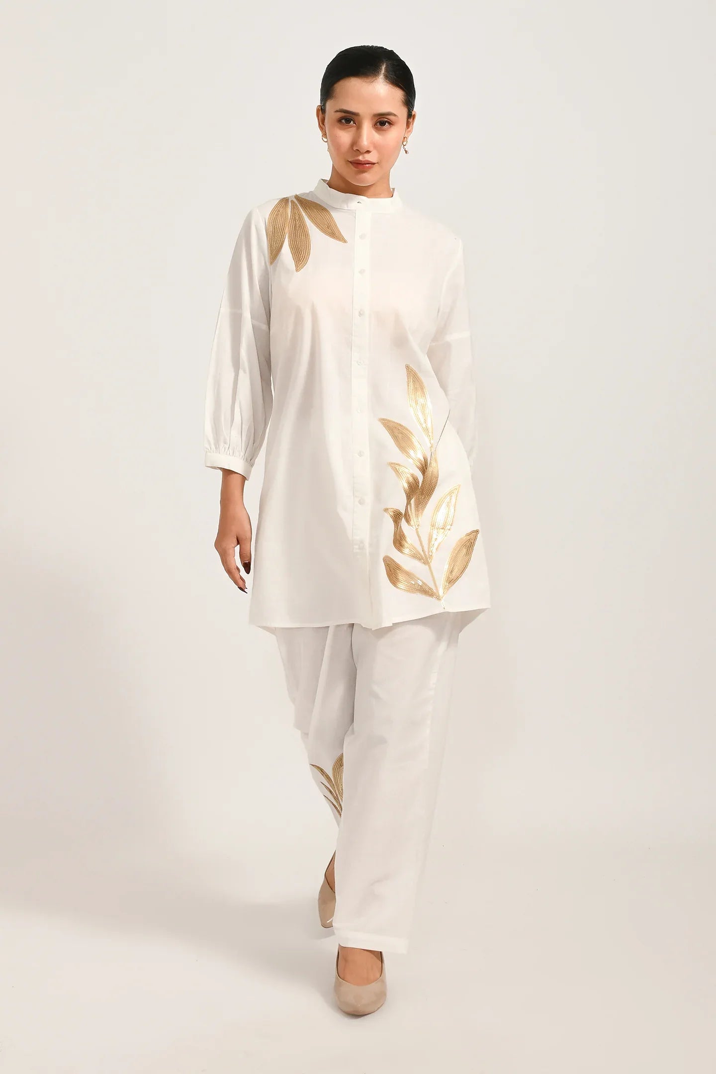 Radiant Gold Leaf Cotton Coords set - Meerabella