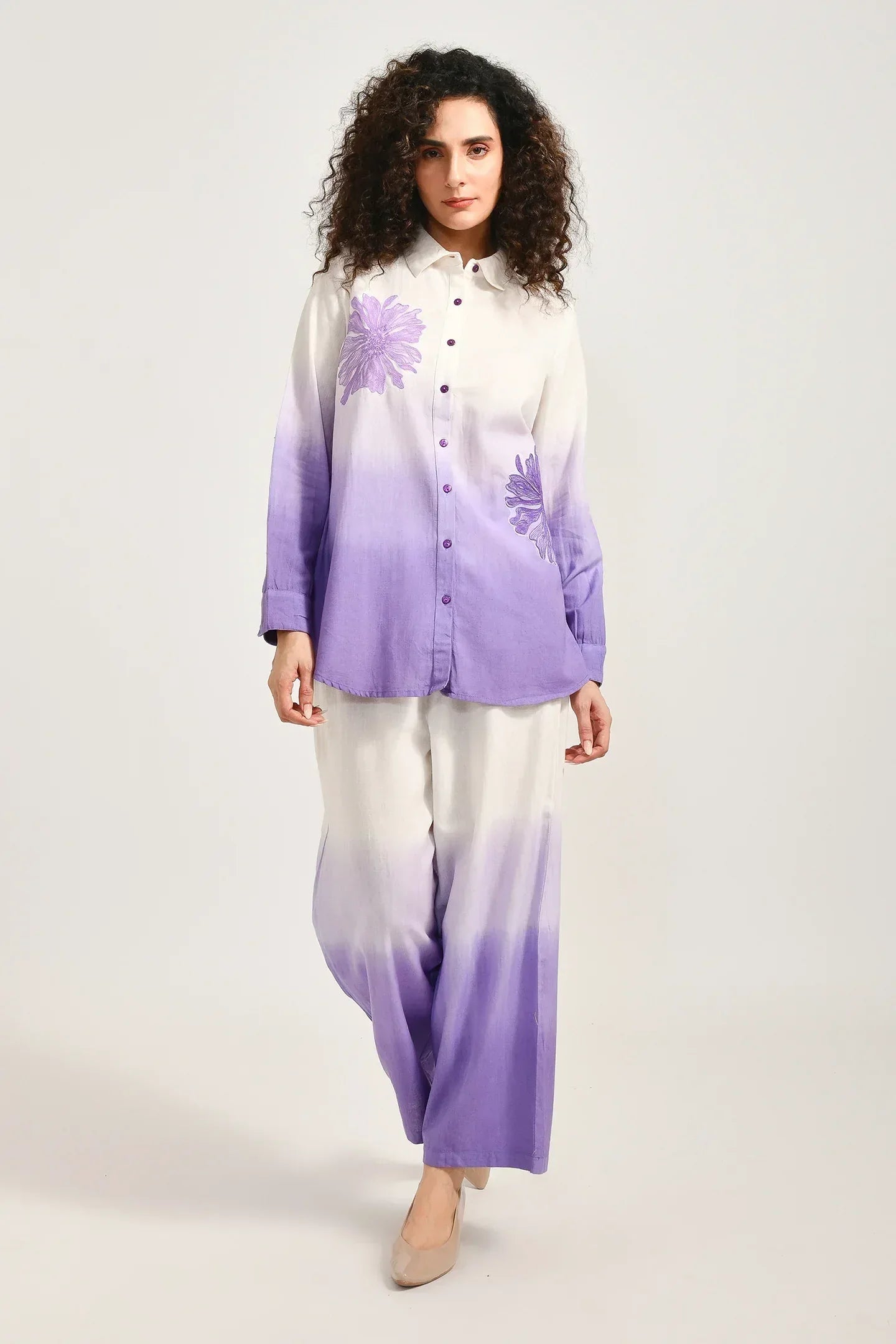 Violet Bloom Cotton Coords Set - Meerabella