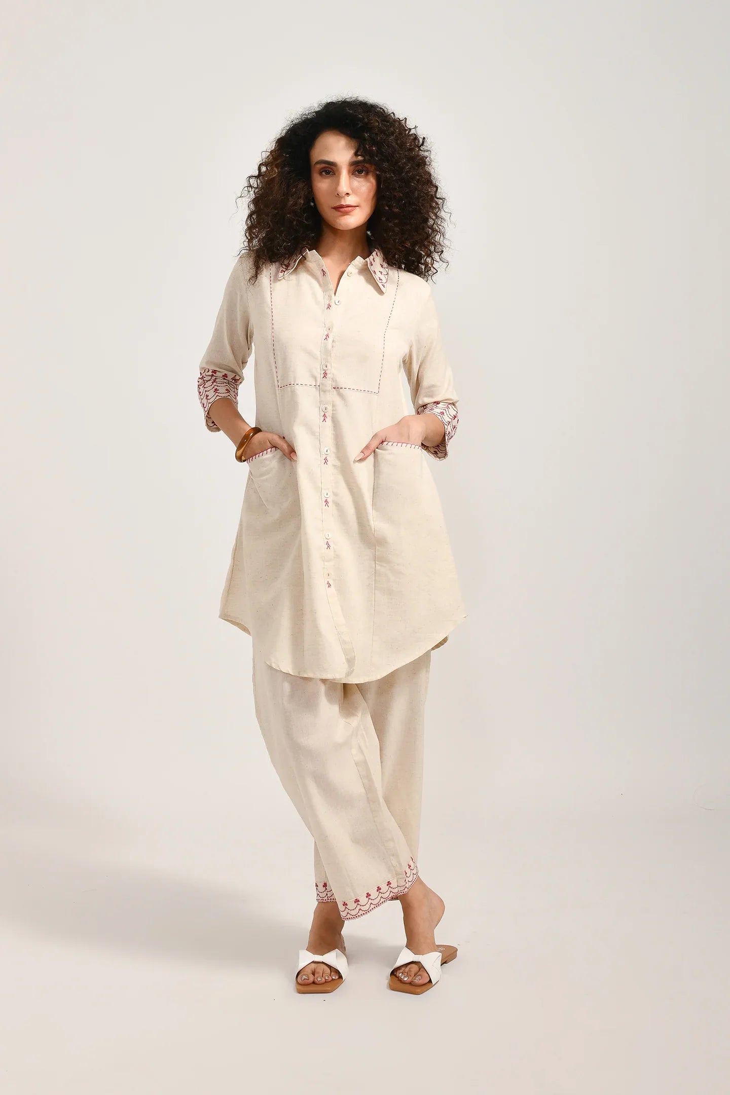 Cotton Creamy Luxe Coords Set - Meerabella