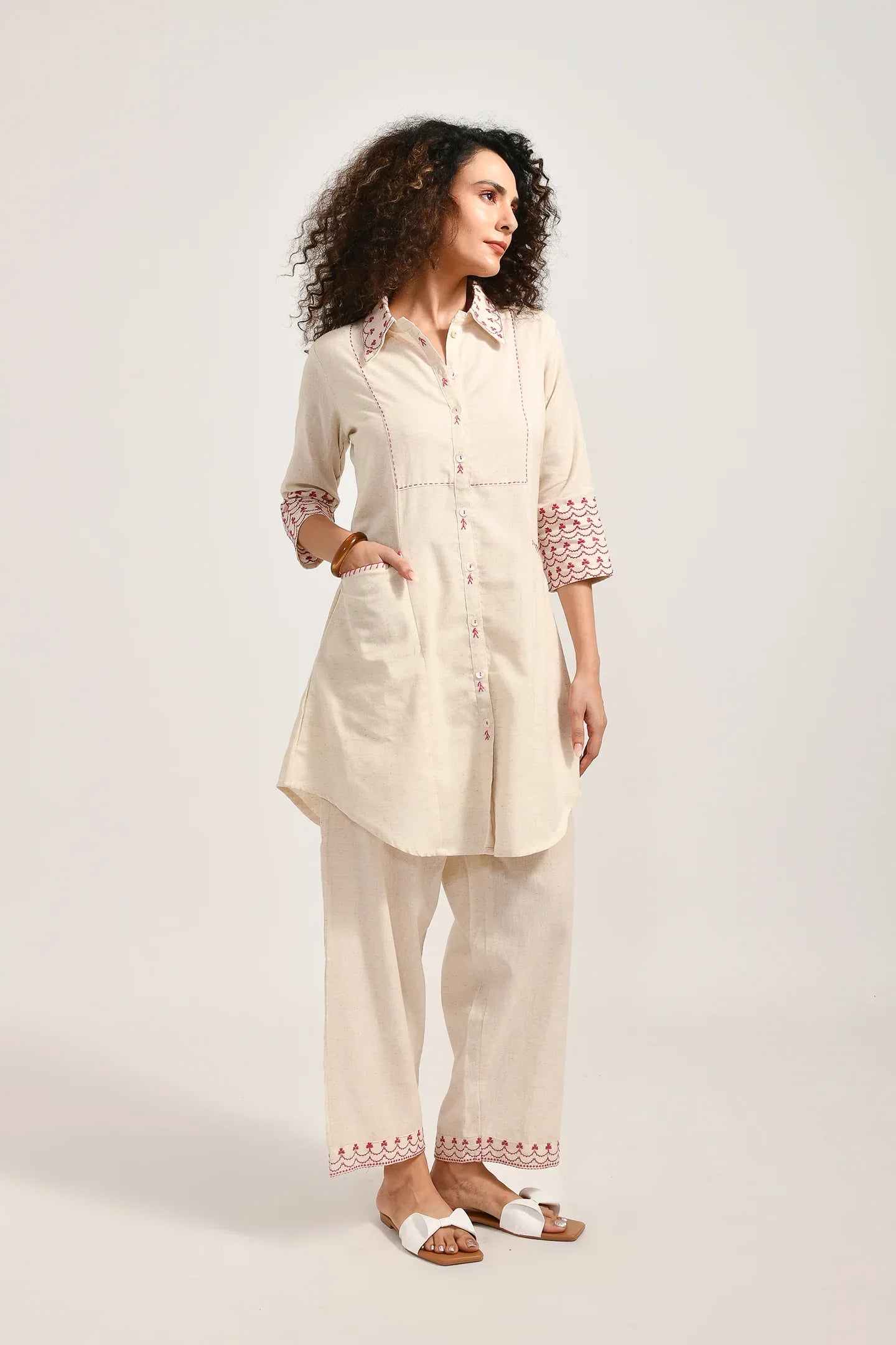 Cotton Creamy Luxe Coords Set - Meerabella
