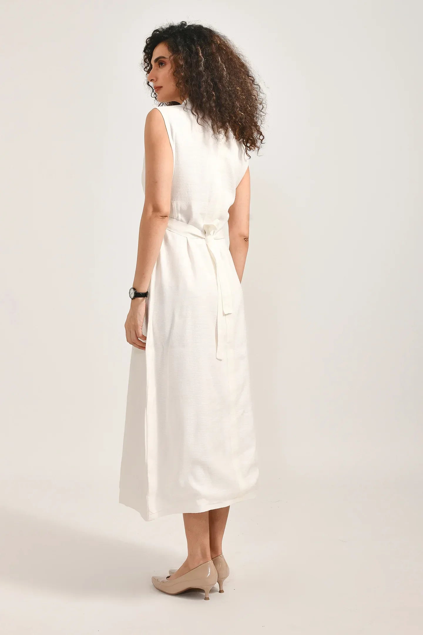 Timeless White Wrap Dress - Meerabella