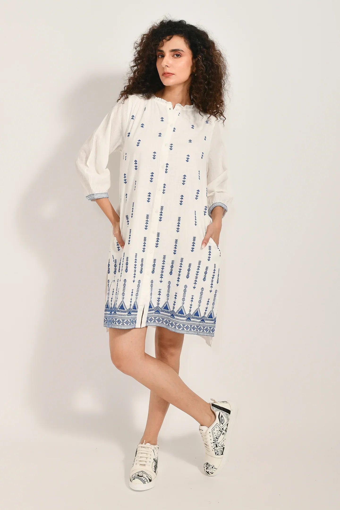 Coastal Breeze Cotton White Dress - Meerabella