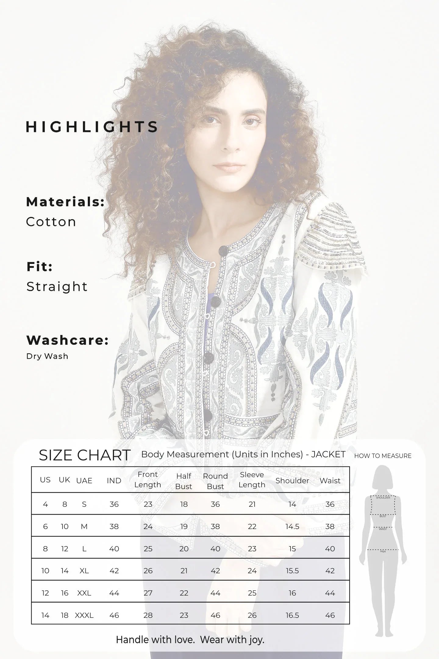 Embellished Cotton Classic Jacket - Meerabella