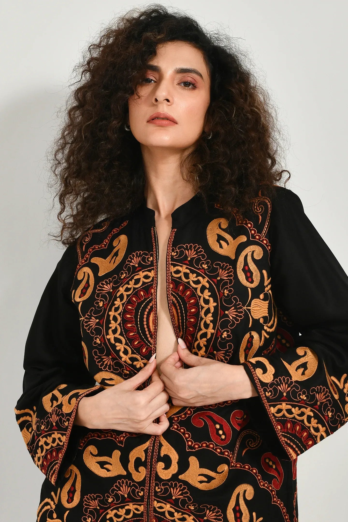 Midnight Majesty Cotton Jacket - Meerabella