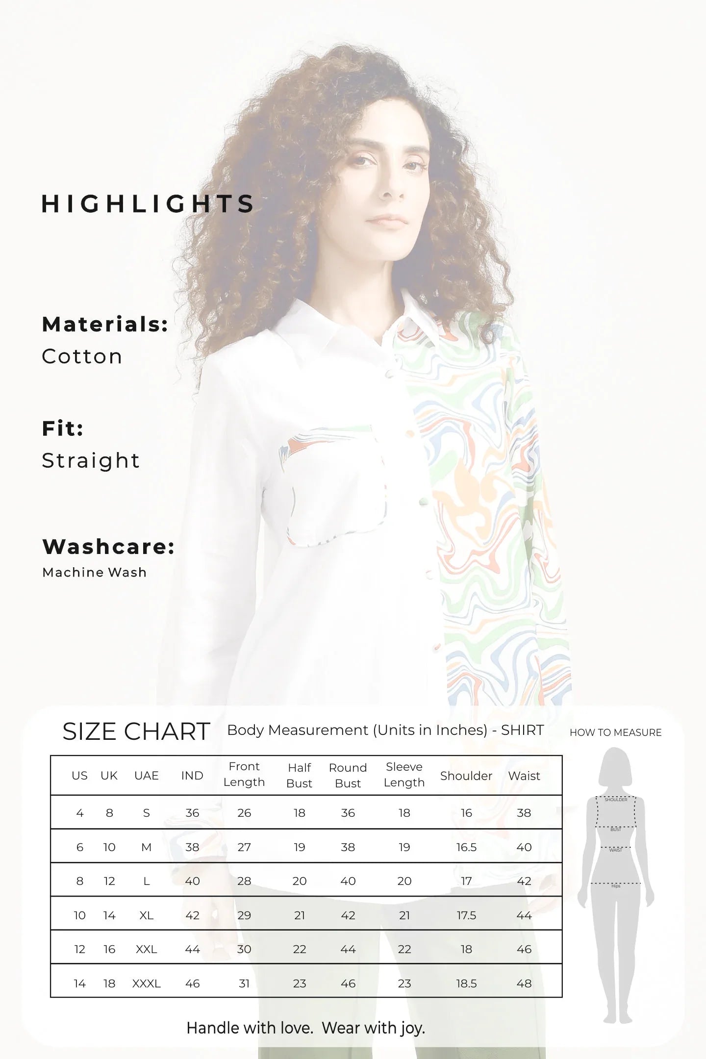 ColorSplash Cotton White Shirt - Meerabella