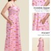 MEERABELLA Women A-line Pink Maxi/Full Length Dress