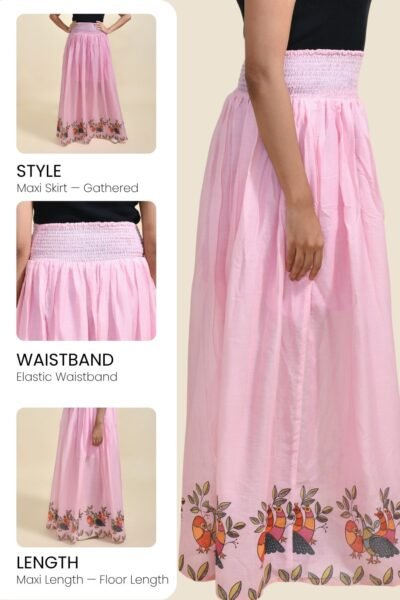 MEERABELLA Printed Women Regular Pink Skirt