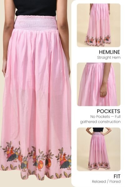 MEERABELLA Printed Women Regular Pink Skirt