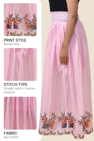 MEERABELLA Printed Women Regular Pink Skirt