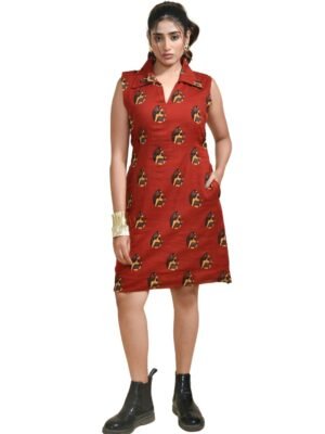 61 MEERABELLA Women A-line Red Knee Length Dress