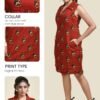 MEERABELLA Women A-line Red Knee Length Dress