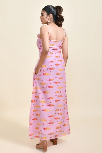 MEERABELLA Women A-line Pink Maxi/Full Length Dress