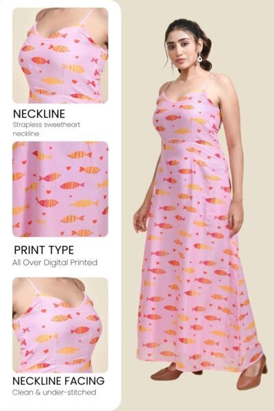 MEERABELLA Women A-line Pink Maxi/Full Length Dress